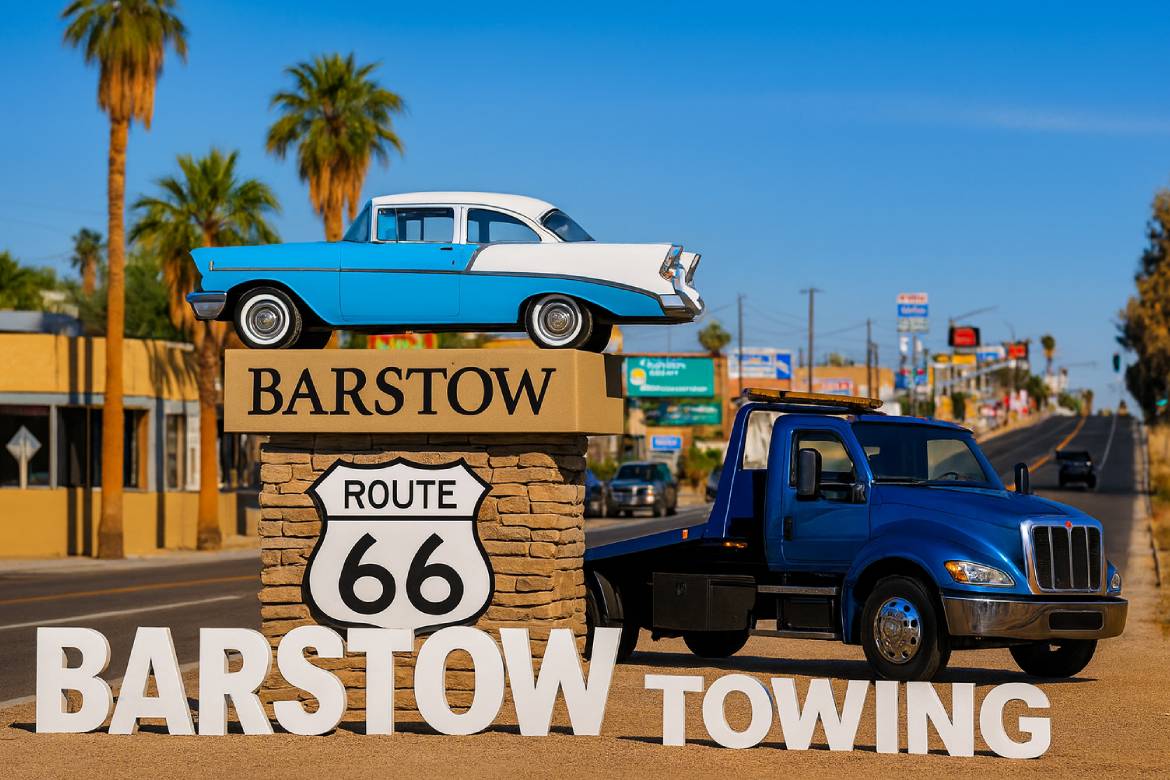 Tow truck providing towing services in Barstow, CA