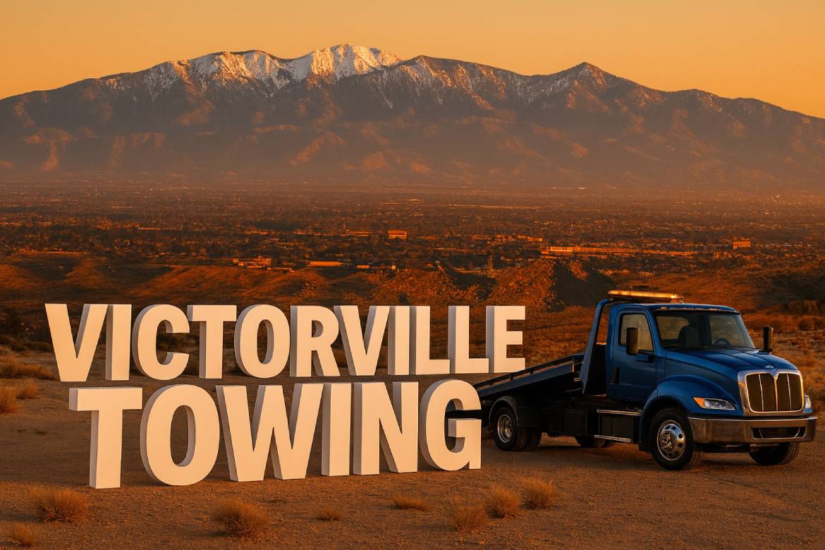 Tow truck providing towing services in Victorville, CA